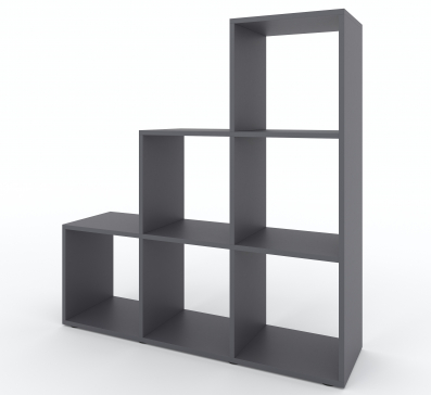 A 6-piece home book and decor display unit, 1070x1070x290 mm (Graphite) - 5