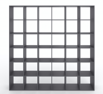 Bookshelf, 36-slot home shelving unit. Toy shelf, 2128 x 2128 x 290 mm (Graphite) - 6