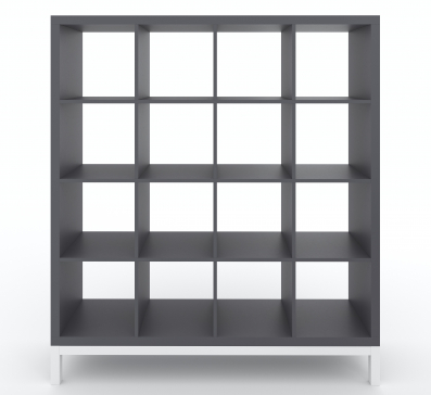 Bookshelf, home shelving with 16 compartments ST-2. Toy shelf 1430x1072x290mm (Graphite) - 6