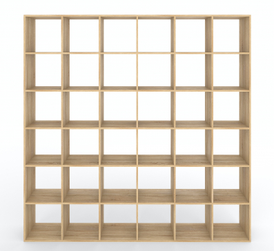 Bookshelf, 36-slot home shelving unit. Toy shelf, 2128 x 2128 x 290 mm (Sonoma Oak) - 6