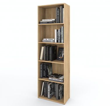 A 5-compartment bookcase and cabinet for home books and decor, 1750x650x290 mm (Sonoma Oak) - 5