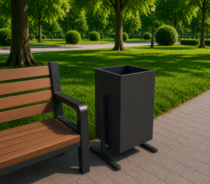Урна металлическая уличная 600х300х300 мм S"treetBox" (для парка, для сада, для ресторана, для тротуаров, для мусора) - 3