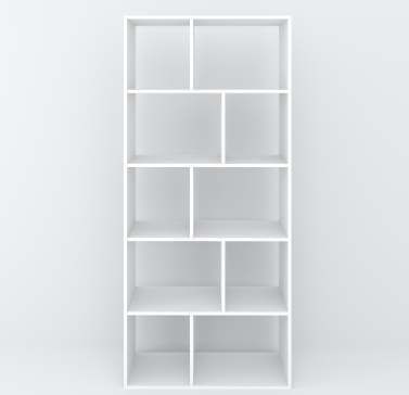 VISKONTA 10-shelf shelving unit, 1930x700x300 mm (for offices, for home, for books, for toys) Bookcase (White) - 6