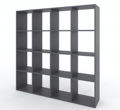 Bookshelf, home shelving with 16 compartments. Toy shelf 1424x1430x290 mm (Graphite) - 7