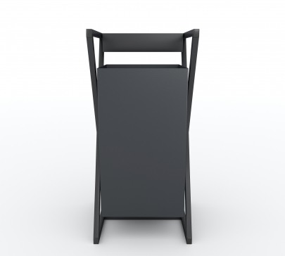 CleanCity metal street trash can, 650x320x320 mm (for parks, gardens, restaurants, sidewalks, and trash) - 8