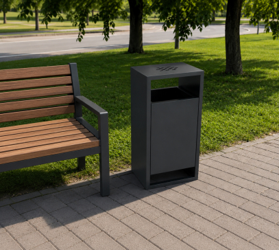 Урна металева вулична CityBox 750х400х300 мм ВУЛИК , для парку, для саду, для вулиці, для тротуарів, для мусору - 3