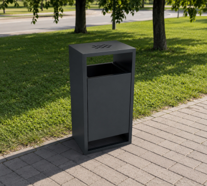 Урна металева вулична CityBox 750х400х300 мм ВУЛИК , для парку, для саду, для вулиці, для тротуарів, для мусору - 1