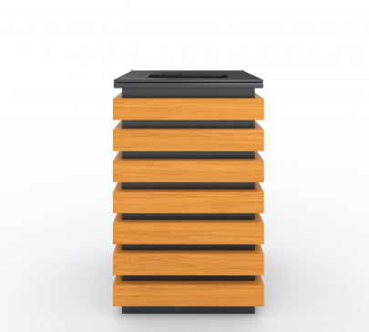 EcoLine metal and wooden trash can, 640x420x420 mm (for parks, gardens, streets, sidewalks, and trash) - 5