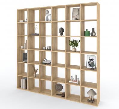 Bookshelf, 36-slot home shelving unit. Toy shelf, 2128 x 2128 x 290 mm (Sonoma Oak) - 8