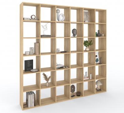 Bookshelf, 36-slot home shelving unit. Toy shelf, 2128 x 2128 x 290 mm (Sonoma Oak) - 10