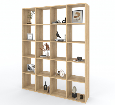Bookshelf, 20-slot home shelving unit. Toy shelf, 1430x1790x290mm (Sonoma Oak) - 5