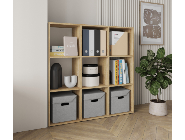 Bookshelf, home shelving with 9 compartments. Toy shelf 1072x1072x290mm (Sonoma Oak)