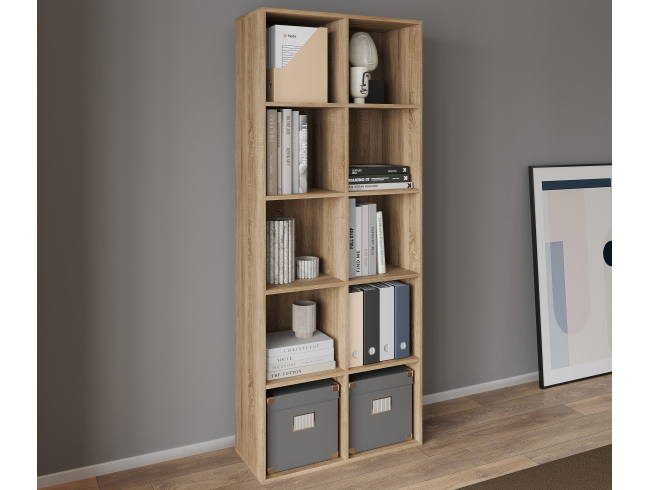 Shelf ST-2 VISKONTA with 10 shelves 1770x720x290 mm (For offices, for home, for books, for toys) Bookcase (Sonoma Oak)