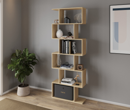 GT-56 6-Cell Home Shelf for Books and Decor, 700х1922х238 mm, Sonoma Oak - 3