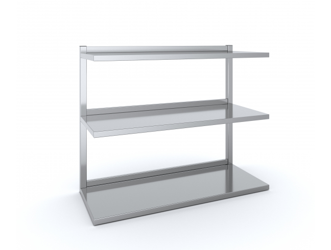 Production shelf made of stainless steel 1500x300x690 mm (Three-level)