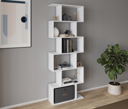 Стеллаж для дома книг и декора на 6 ячеек GT-56 700х1922х238 мм Белый - 1