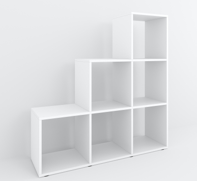 A 6-piece home book and decor display unit, 1070x1070x290 mm (White) - 7