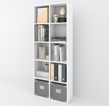 Shelf ST-2 VISKONTA with 10 shelves 1770x720x290 mm (For offices, for home, for books, for toys) Bookcase (White) - 5