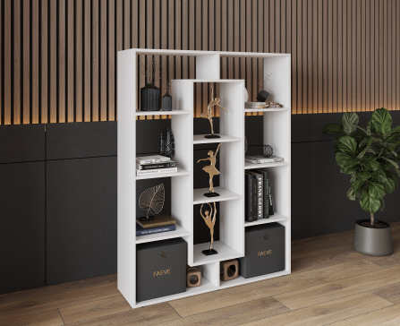 Bookshelf, home shelving with 11 compartments. Toy shelf 1430x1072x290mm (White) - 1