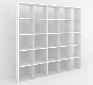 Bookshelf, 25-slot home shelving unit. Toy shelf, 1776 x 1776 x 300 mm (White) - 7