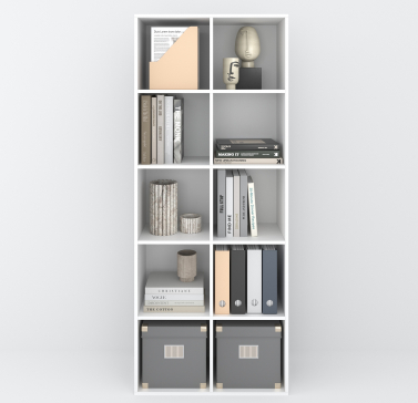 Shelf ST-2 VISKONTA with 10 shelves 1770x720x290 mm (For offices, for home, for books, for toys) Bookcase (White) - 6