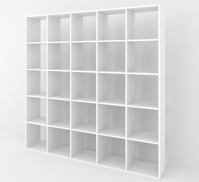 Bookshelf, 25-slot home shelving unit. Toy shelf, 1776 x 1776 x 300 mm (White) - 5