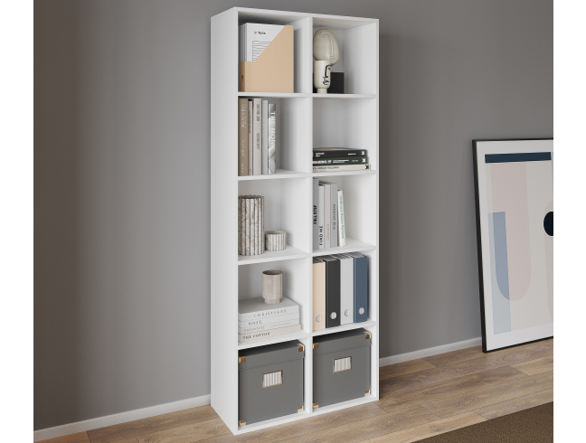 Shelf ST-2 VISKONTA with 10 shelves 1770x720x290 mm (For offices, for home, for books, for toys) Bookcase (White)