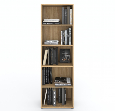 A 5-compartment bookcase and cabinet for home books and decor, 1750x650x290 mm (Sonoma Oak) - 6