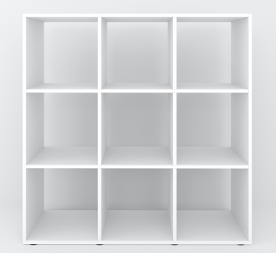 A shelf for books, a rack for a house with 9 cells. Shelf for toys 1072x1072x290mm (White) - 5