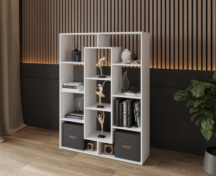 Bookshelf, home shelving with 11 compartments. Toy shelf 1430x1072x290mm (White) - 4