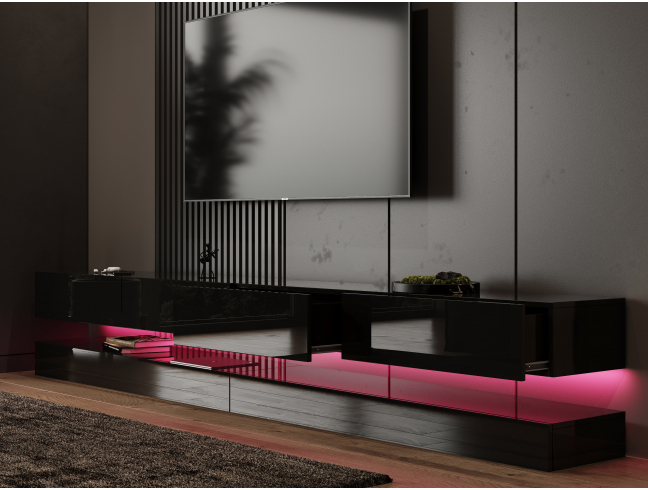 TV stand "FLY" 2800x750x350 mm (Black)
