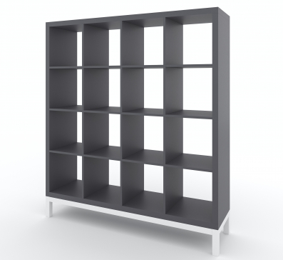 Bookshelf, home shelving with 16 compartments ST-2. Toy shelf 1430x1072x290mm (Graphite) - 5