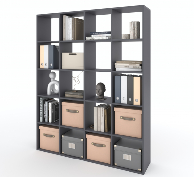 Bookshelf, 20-slot home shelving unit. Toy shelf, 1430x1790x290mm (Graphite) - 5