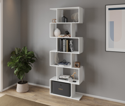 Стеллаж для дома книг и декора на 6 ячеек GT-56 700х1922х238 мм Белый - 3