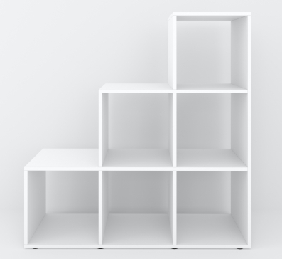 A 6-piece home book and decor display unit, 1070x1070x290 mm (White) - 6